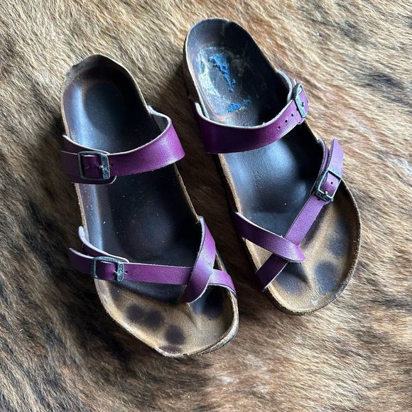 Birkenstock Shoes - Birkenstock Mayari Wrap Toe Sandals In Purple Size 40